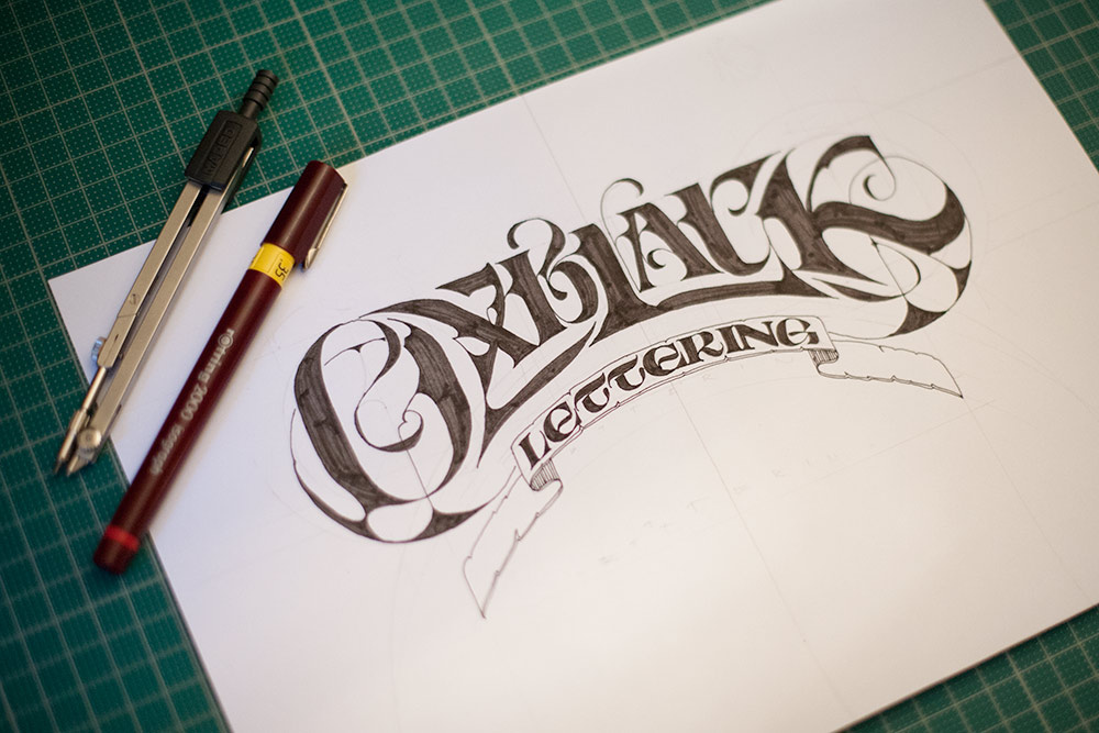 1000x667 Oxblack Lettering Sketch Trying Out An Idea For A Self - Lettering Sketch