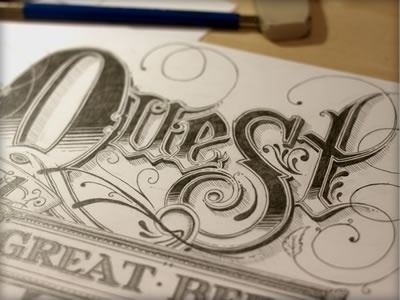 400x300 Best Quest Illustration Lettering Sketch Pencils Images On - Lettering Sketch