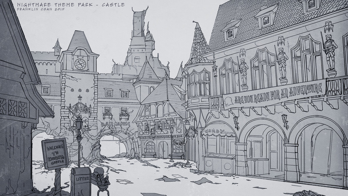 1191x671 Environment Design Sketch By Franklinchan - Level Design Sketch