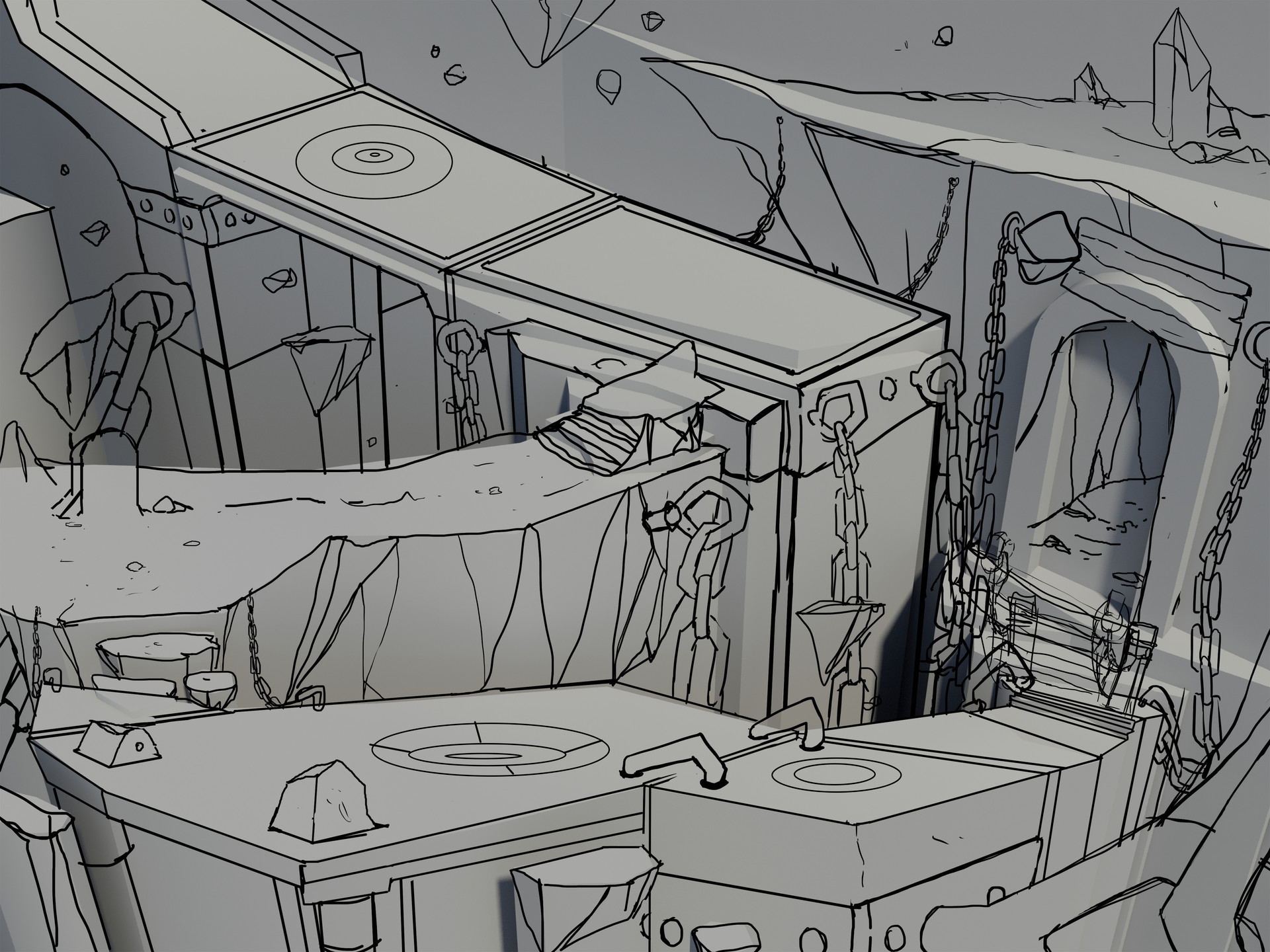 1920x1440 Nelio . - Level Design Sketch