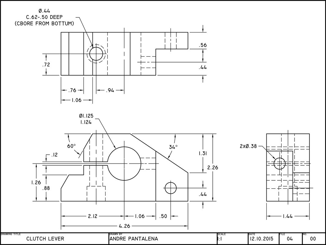 1065x800 Clutch Lever - Lever Sketch