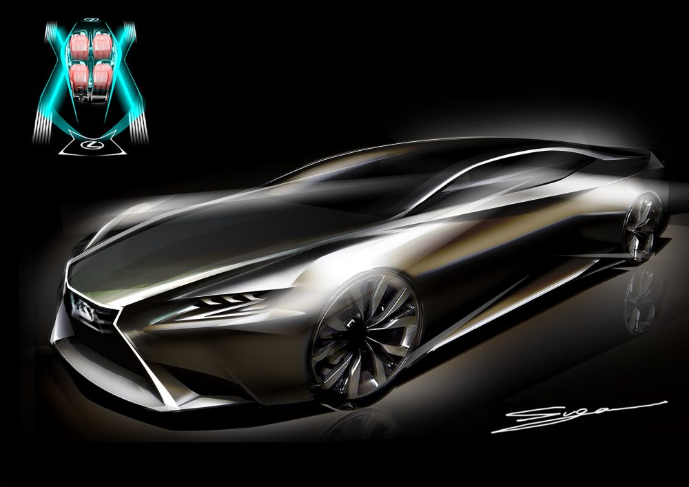 1000x707 Lexus Ls 500h Design Sketches And Personnel - Lexus Sketch