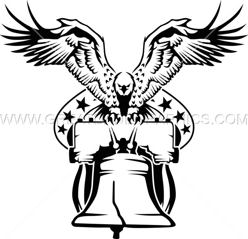 825x795 Liberty Bell Eagle Production Ready Artwork For T Shirt Printing - Liberty Bell Sketch