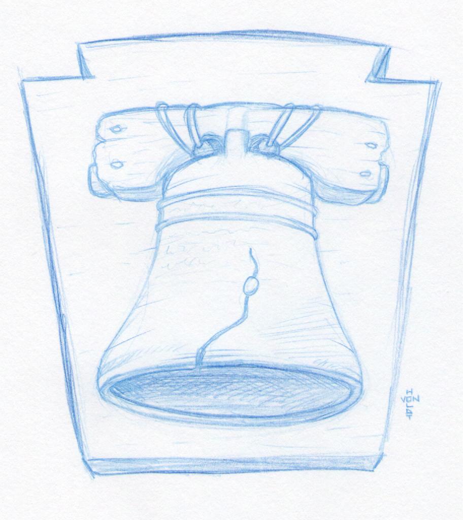 912x1024 Liberty Bell Doodle A Day - Liberty Bell Sketch
