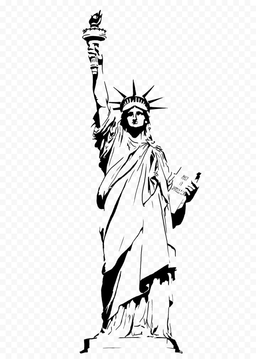900x1260 Kisspng Statue Of Liberty Drawing Clip Art Outline 5a76e1a6364fd9 - Liberty Sketch