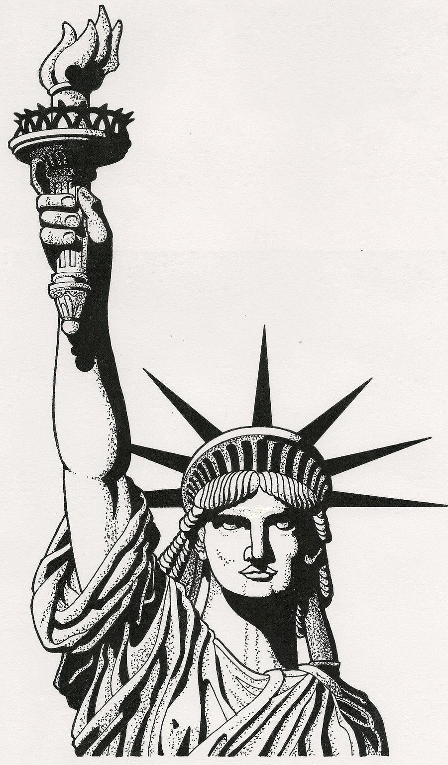900x1537 Statue Of Liberty Clipart Sketch - Liberty Sketch