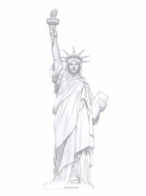 474x638 Statue Of Liberty Simple Sketch. Art Projects For Kids Teacher - Liberty Sketch