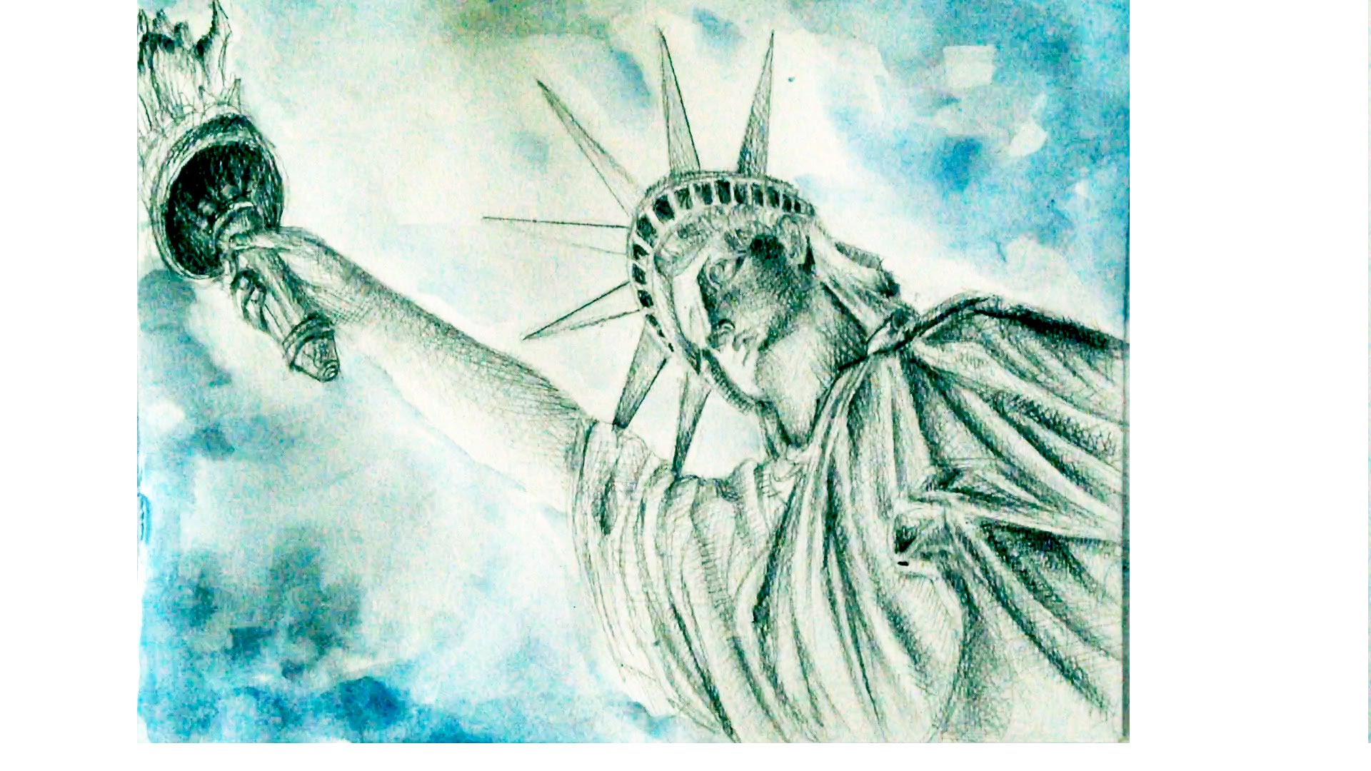 1920x1080 Statue Of Liberty Drawing - Liberty Sketch