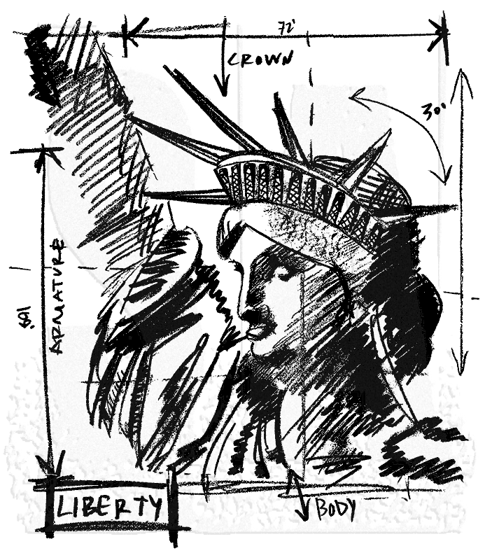 693x800 Tim Holtz Wood Mounted Stamp - Liberty Sketch