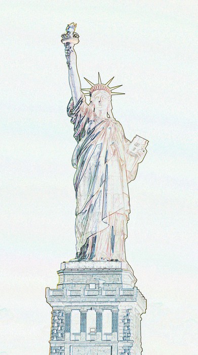 391x700 Liberty Sketch Wall Mural We Live To Change - Liberty Sketch