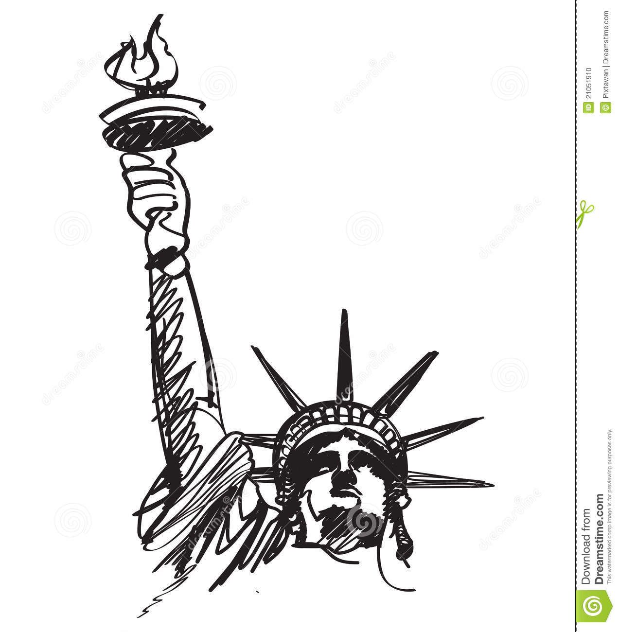 1273x1300 Statue Of Liberty Sketch Black And White Stock Photo Statue Of - Liberty Sketch
