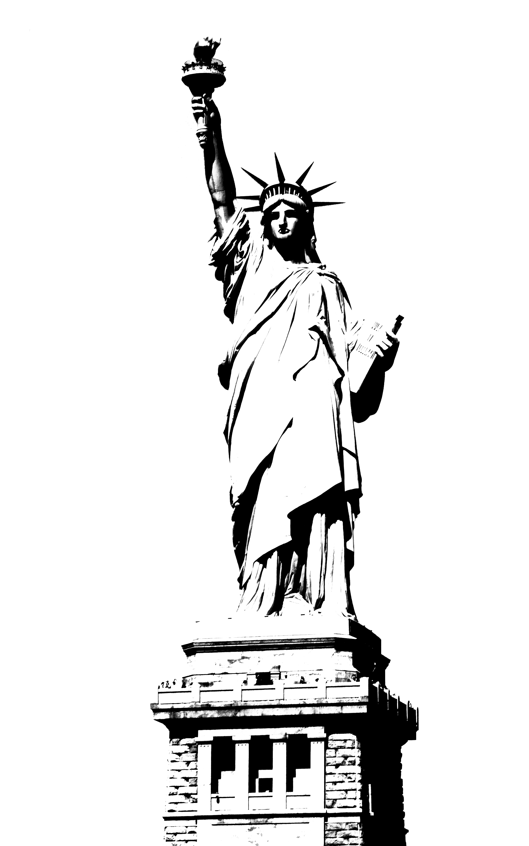 2133x3407 Statue Of Liberty Clipart Sketch - Liberty Statue Sketch