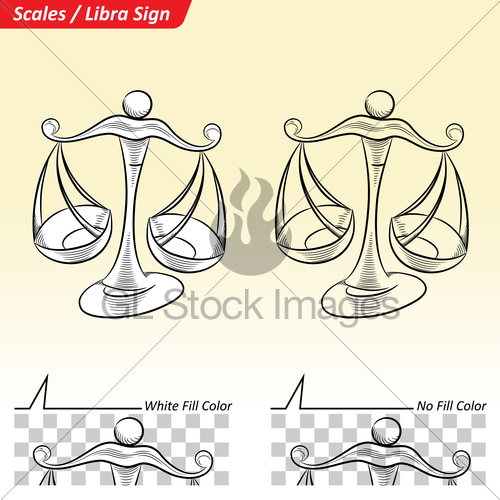 500x500 Libra Zodiac Star Sign Sketch Gl Stock Images - Libra Sketch