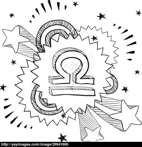 497x512 Libra Zodiac Vector Sketch Vector - Libra Sketch