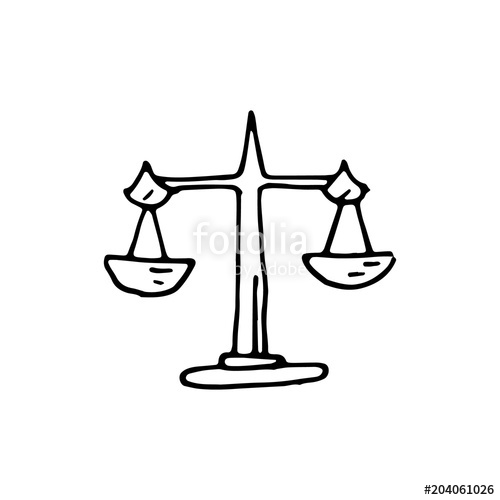 500x500 Handdrawn Libra Doodle Icon. Hand Drawn Black Sketch. Sign Symbol - Libra Sketch