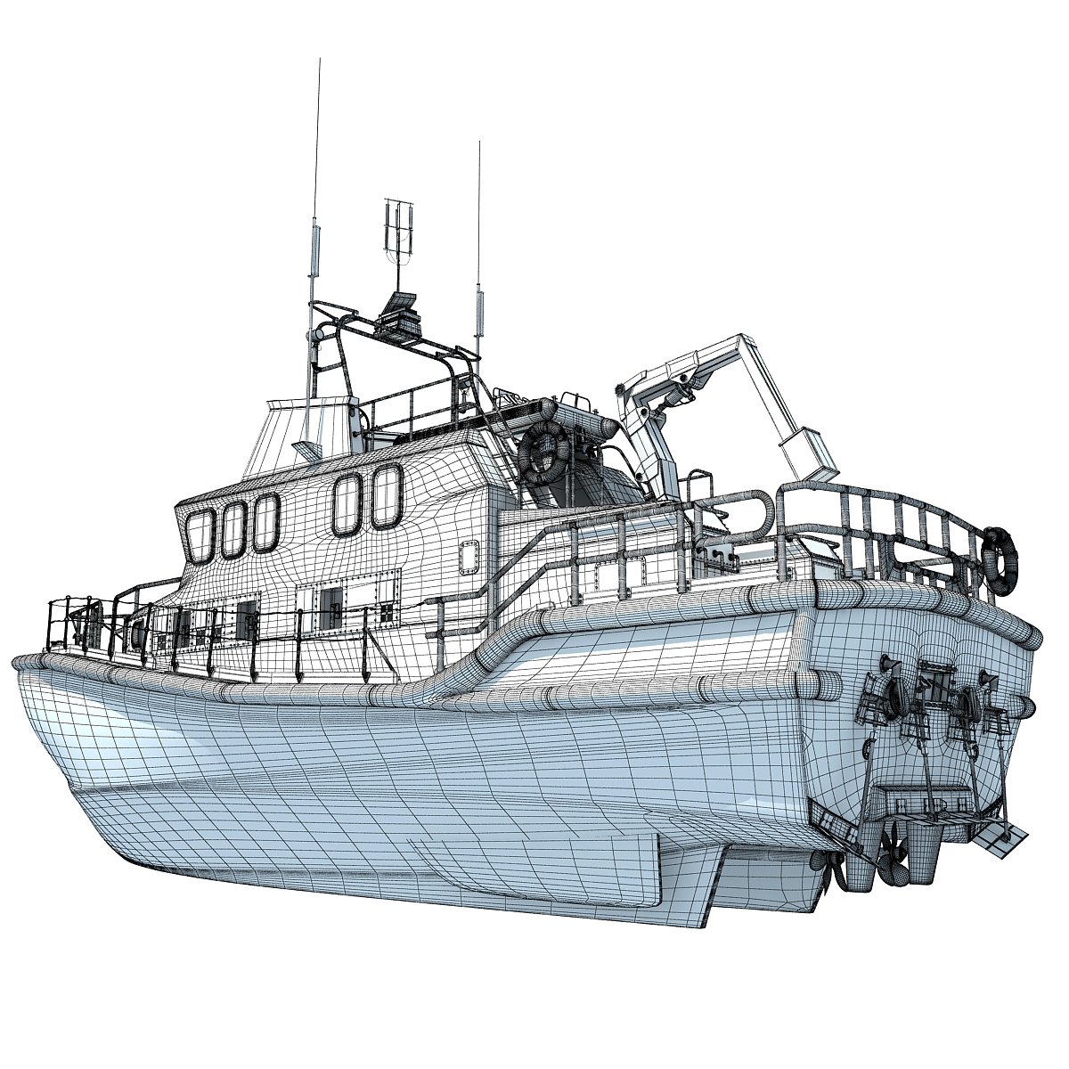 1200x1200 Severn Class Lifeboat 3d Model 3d Horse - Lifeboat Sketch
