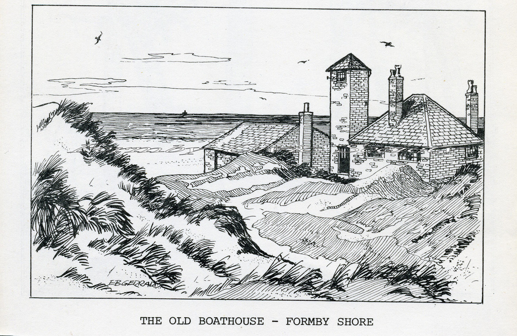 1024x666 Shore Lifeboat House Pc 009 By Eb Gerrard Sketch Formby Civic - Lifeboat Sketch