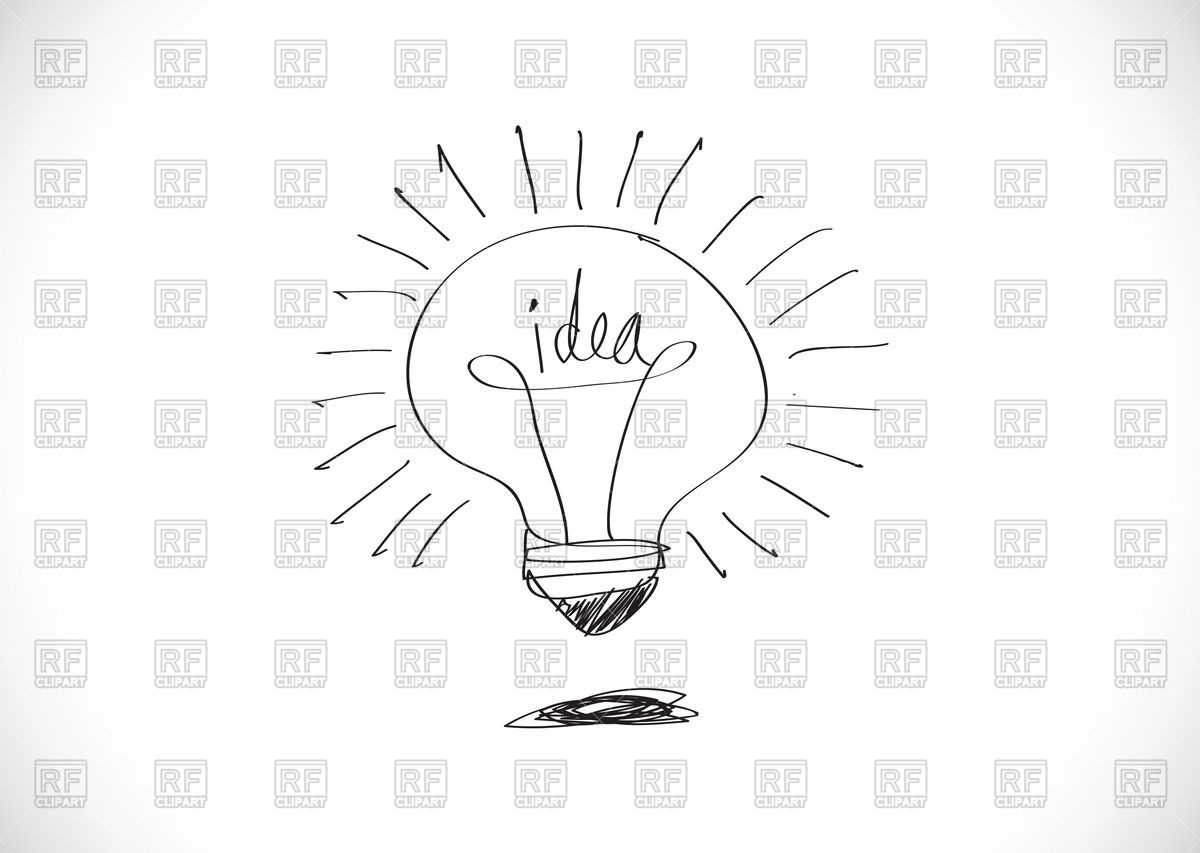 1200x853 Idea Light Bulb Sketch Vector Image Vector Artwork Of Objects - Light Bulb Sketch