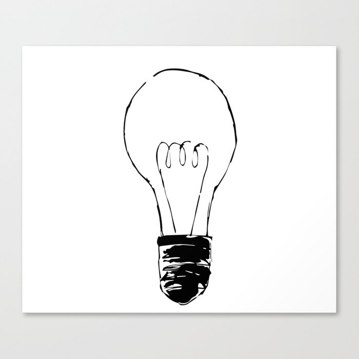 700x700 Lightbulb Sketch Canvas Print By Stopthepresses Society6 - Light Bulb Sketch
