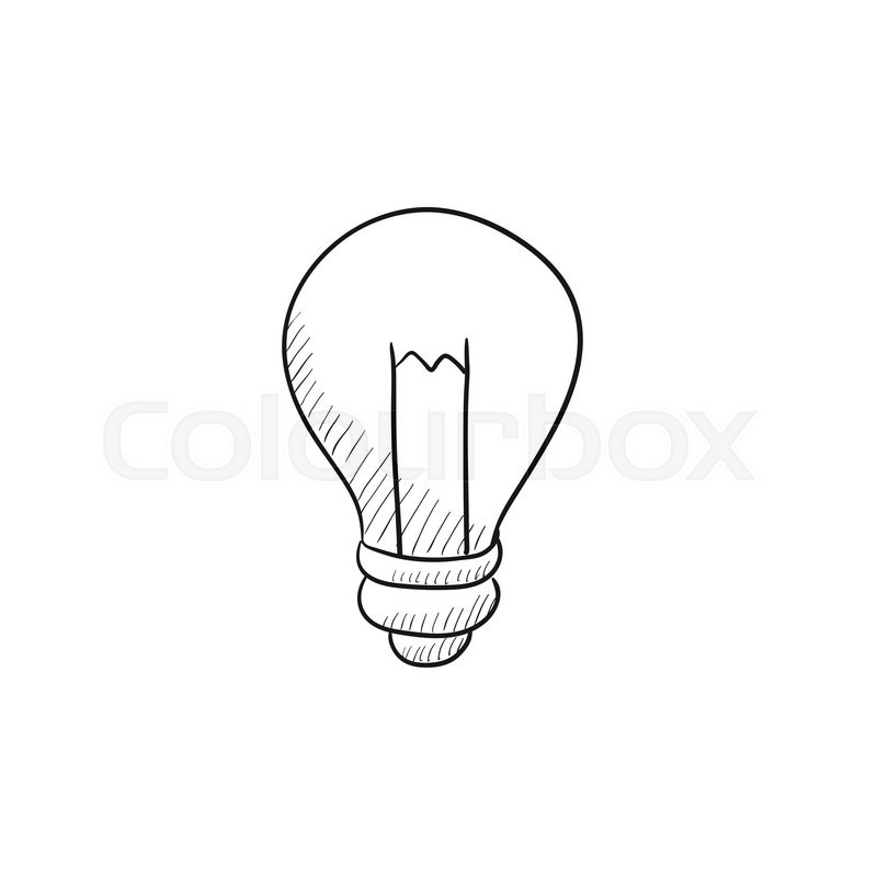 800x800 Lightbulb Vector Sketch Icon Isolated On Background. Hand Drawn - Light Bulb Sketch
