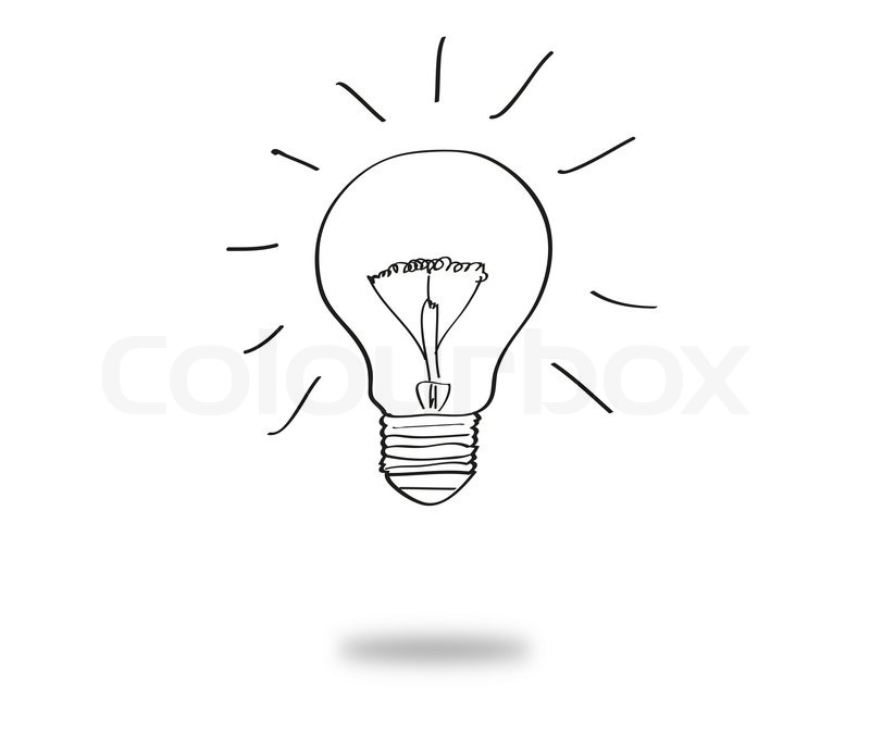 800x687 Sketch Of Light Bulb On White Background Stock Photo Colourbox - Light Bulb Sketch