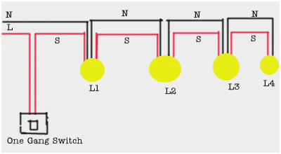 400x220 Wiring Up Three Lights To One Switch - Light Switch Sketch
