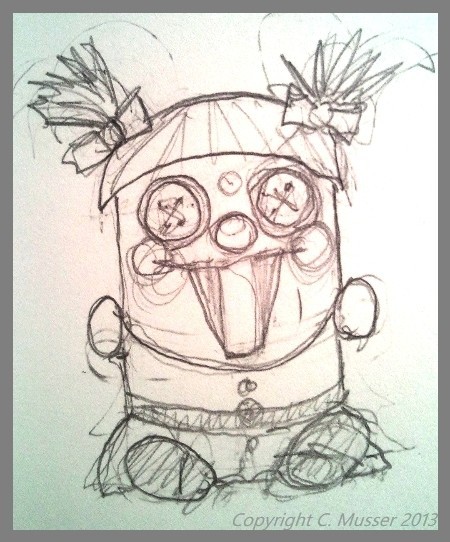 450x542 Art E Journal Sketch Idea For Rag Doll Switch Plate Cover - Light Switch Sketch