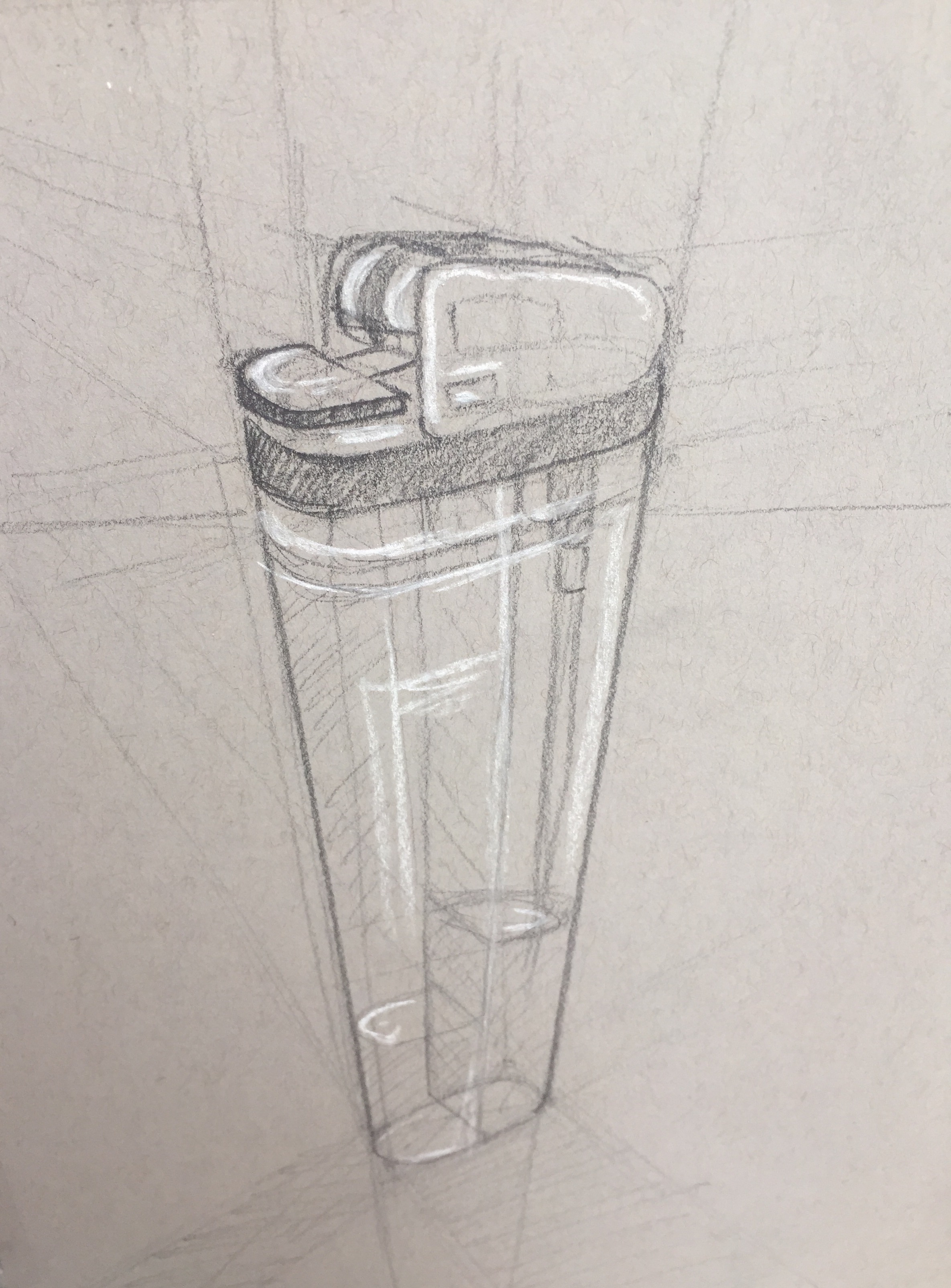2370x3209 Sketch Of My Lighter In Three Point Perspective - Lighter Sketch
