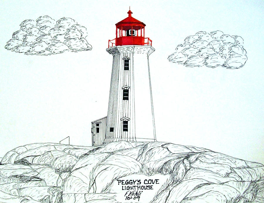900x693 Lighthouse Drawing, Pencil, Sketch, Colorful, Realistic Art Images - Lighthouse Sketch