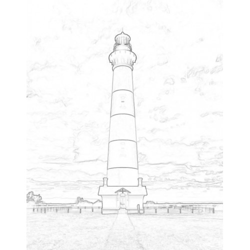 500x500 Lighthouse Sketch For Canvas Painting - Lighthouse Sketch
