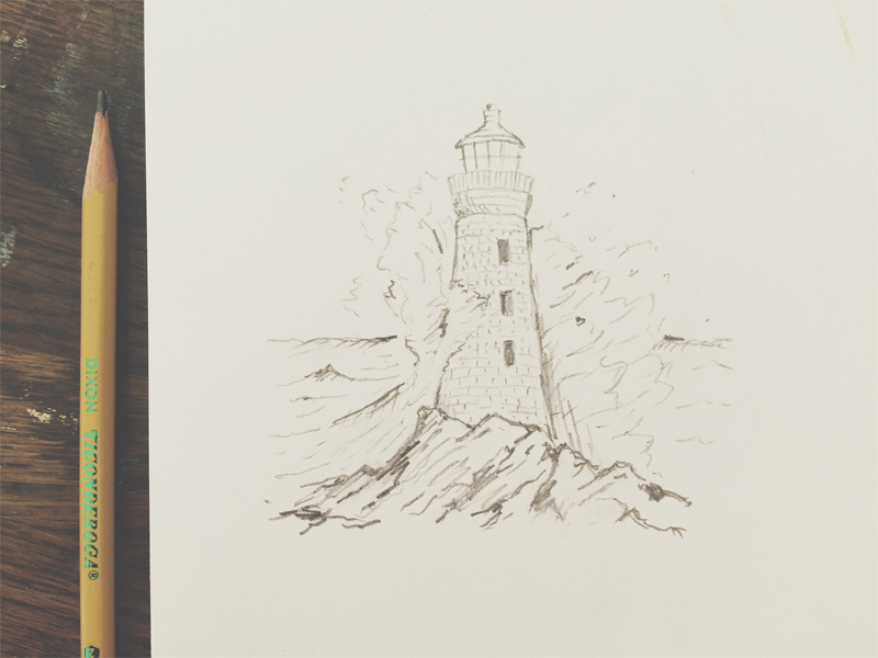 800x600 Lighthouse By Joe Horacek - Lighthouse Sketch