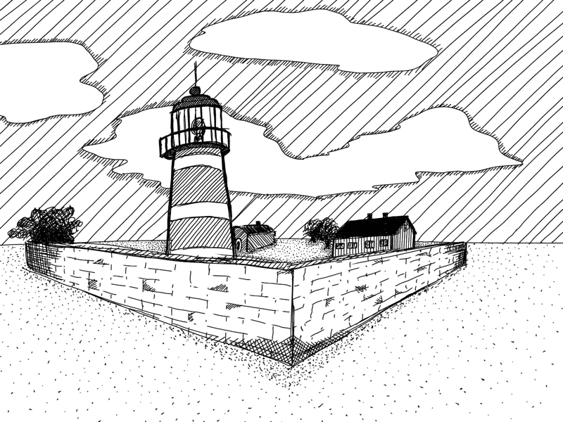 800x600 Lighthouse Sketch By Andy Huber - Lighthouse Sketch