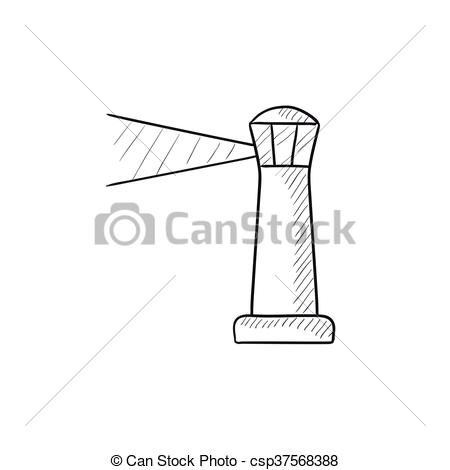 450x470 Lighthouse Sketch Icon. Lighthouse Vector Sketch Icon Isolated On - Lighthouse Sketch