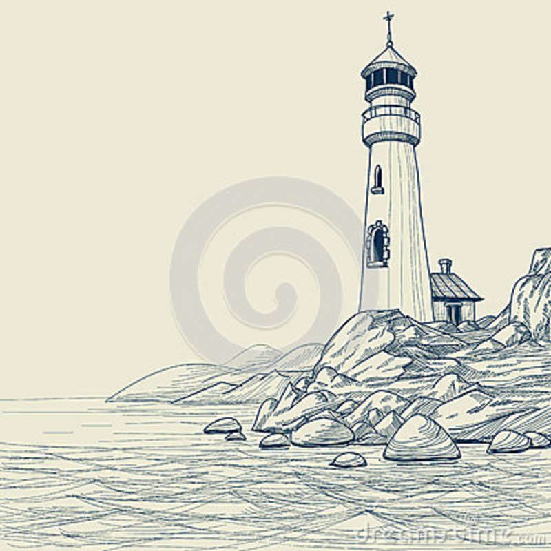 800x800 Light House Drawings Lighthouse Drawing Royalty Free Stock - Lighthouse Sketch