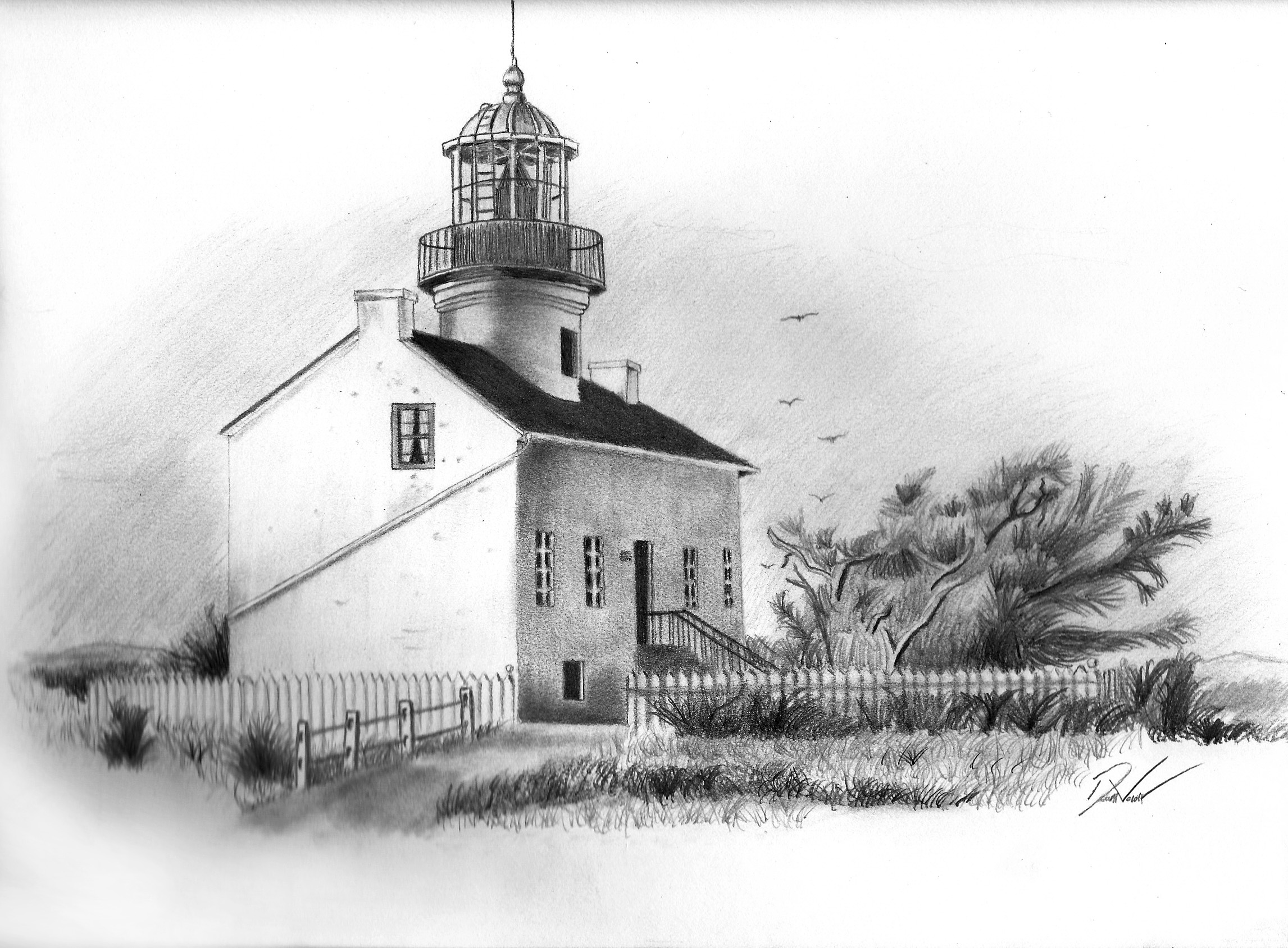 2293x1689 David Veldt Northern Michigan Lighthouse Sketch Drawings Of - Lighthouse Sketch