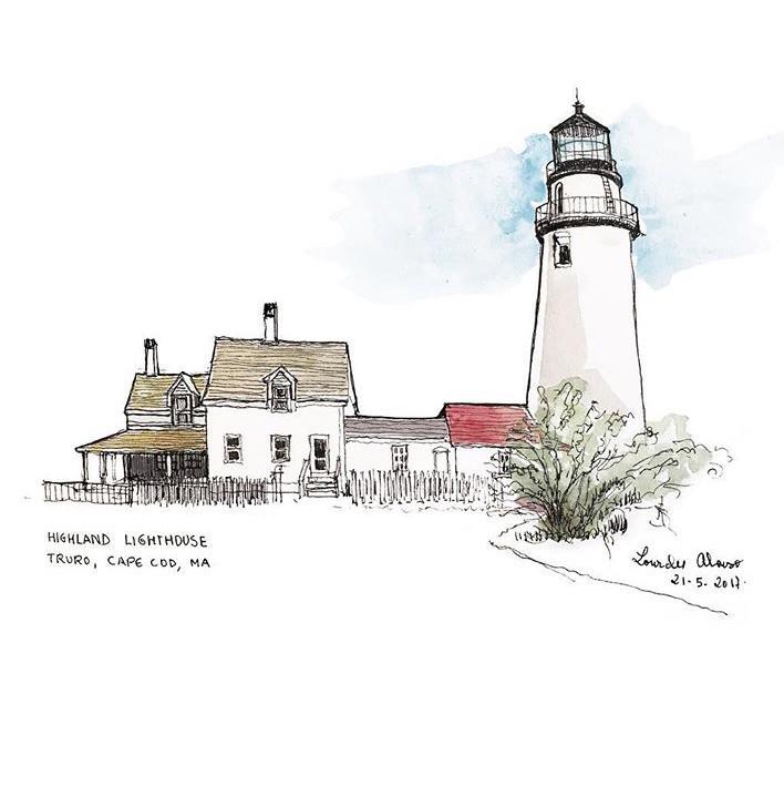 708x709 Highland Lighthouse (Sketches) Lourdes.ac Art Shop - Lighthouse Sketch Images