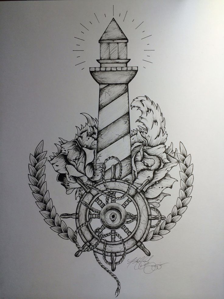 736x981 Ship And Lighthouse Tattoo Furthermore Pass And Lighthouse Tattoo - Lighthouse Tattoo Sketch