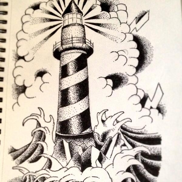 Lighthouse Tattoo Sketch at PaintingValley.com | Explore collection of ...