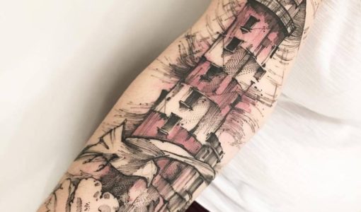 510x300 Sketch Tattoo Tattoo Ideas - Lighthouse Tattoo Sketch