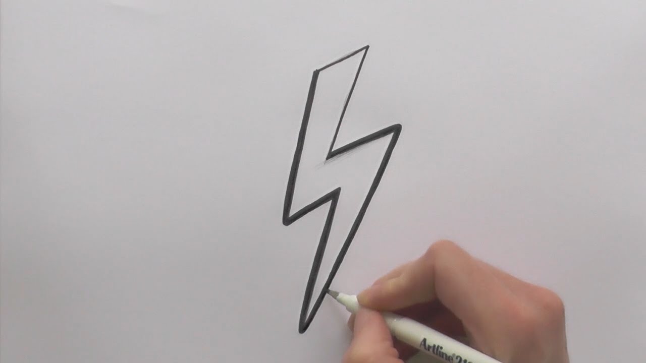 1280x720 How To Draw A Lightning Bolt - Lightning Bolt Sketch