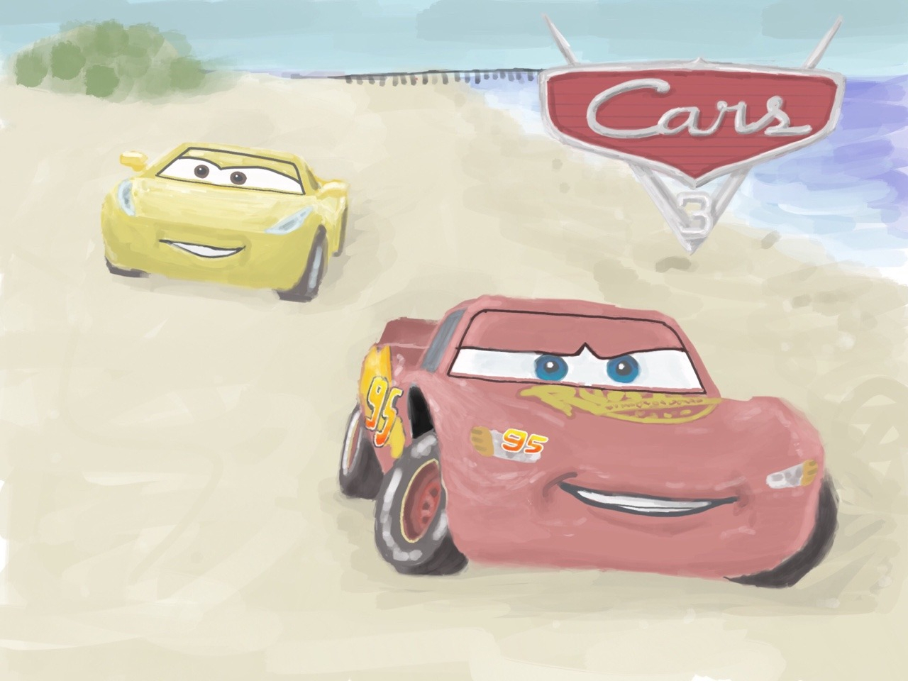1280x960 Sketch Cars Like A Pro Thuaners Drawing Fun Lightning Mcqueen - Lightning Mcqueen Sketch