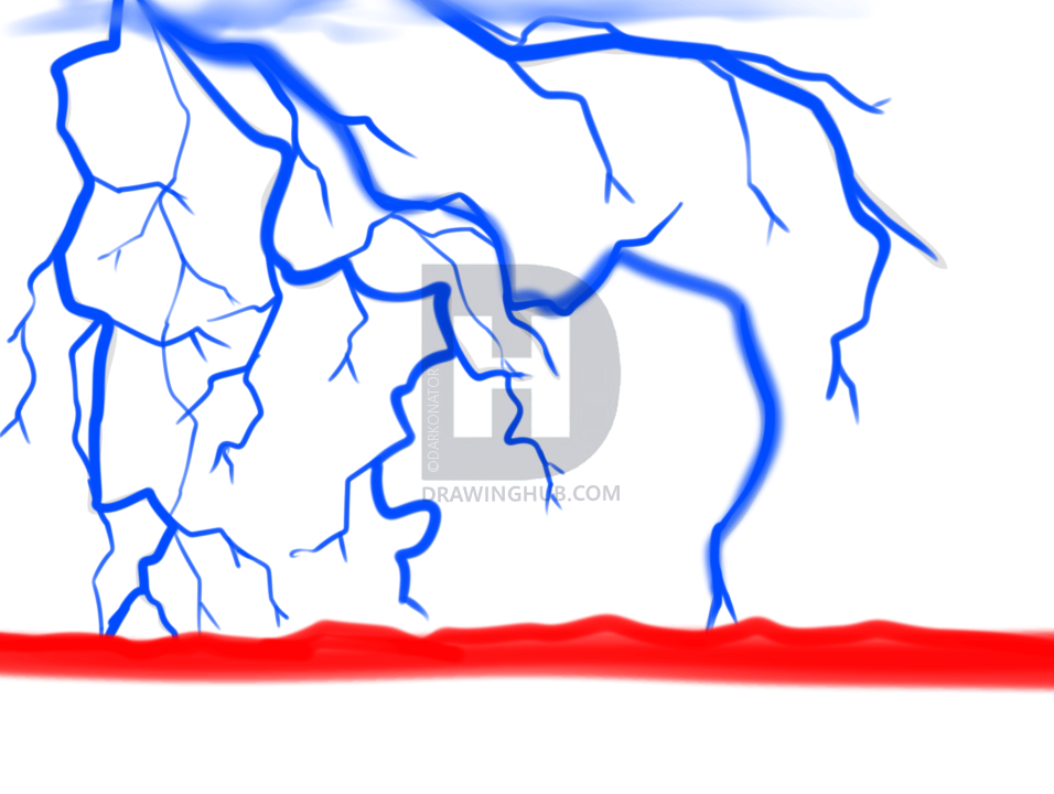 956x720 How To Draw A Lightning Storm, Step By Step, Drawing Guide, By - Lightning Sketch