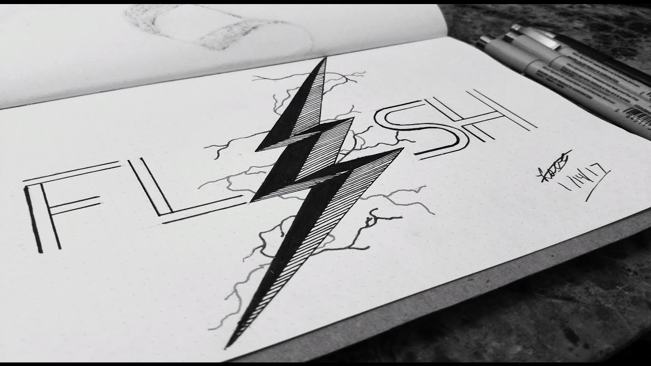 1280x720 The Flash Lightning Twist Sketch Speed Art - Lightning Sketch