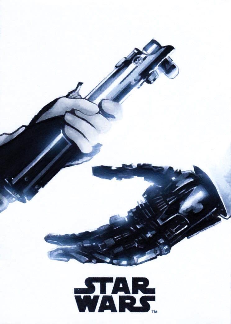 744x1040 Topps Star Wars The Last Jedi Ap Lightsaber Sketch Card 11 - Lightsaber Sketch