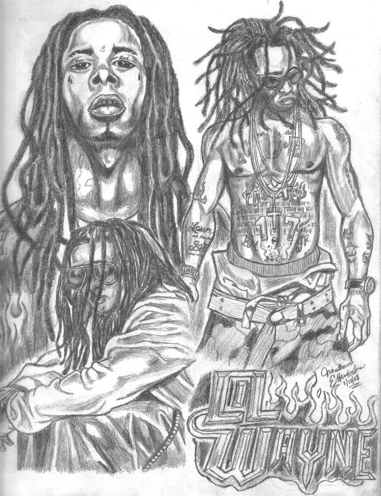 784x1020 Lil Wayne Sketch By Jonathan Hendricks By Jonathanhendricks On - Lil Wayne Sketch