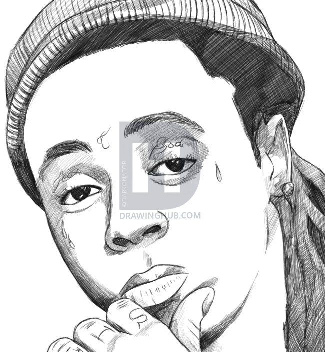 650x704 How To Draw Lil Wayne, Step By Step, Drawing Guide, By Darkonator - Lil Wayne Sketch