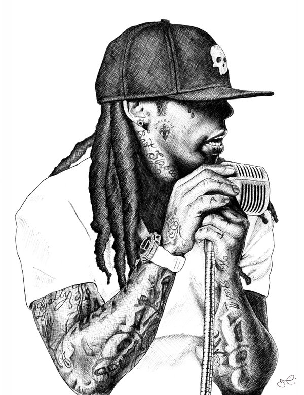 600x778 Lil Wayne By Face Art - Lil Wayne Sketch