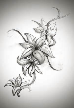300x437 Image Detail For Butterfly Lily Ready Color By 2face Tattoo On - Lily Sketch Tattoo