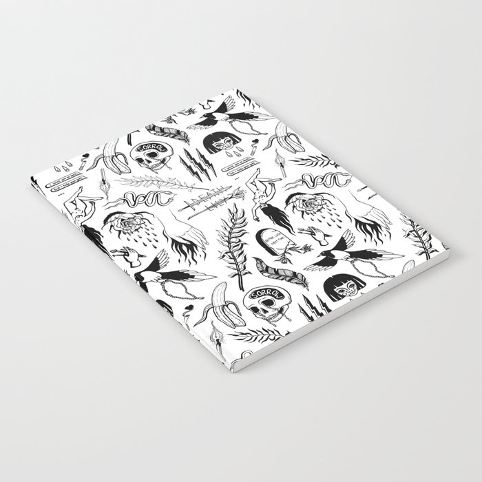 700x700 Death Lily Tattoo Flash Print Notebook By Zephiandthedevil Society6 - Lily Tattoo Sketch