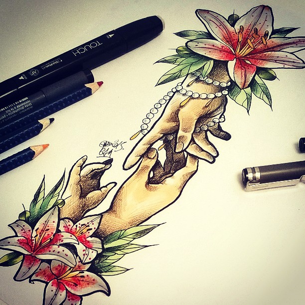 612x612 Lily Flower Tattoo Designs Amp Meaning - Lily Tattoo Sketch